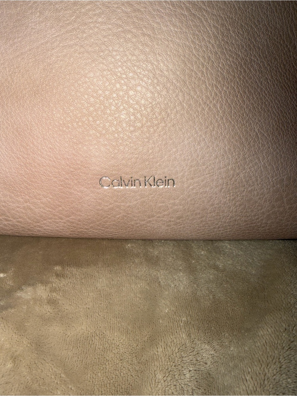 Calvin Klein beige Leather Tote with Silver-Tone Rings - Picture 2 of 6